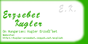 erzsebet kugler business card